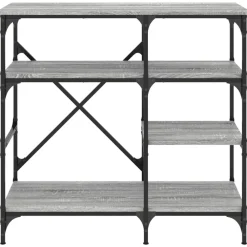 vidaXL Estantería de cocina madera ingeniería metal 90x40x84 cm Gris Outlet