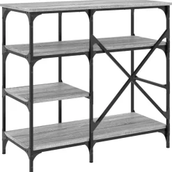 vidaXL Estantería de cocina madera ingeniería metal 90x40x84 cm Gris Outlet