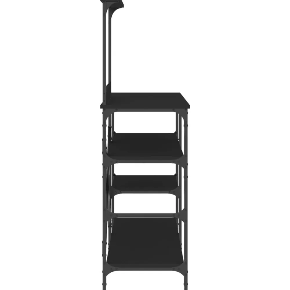 vidaXL Cocina Y Comedor-Estantería de cocina madera ingeniería metal 90x40x132 cm