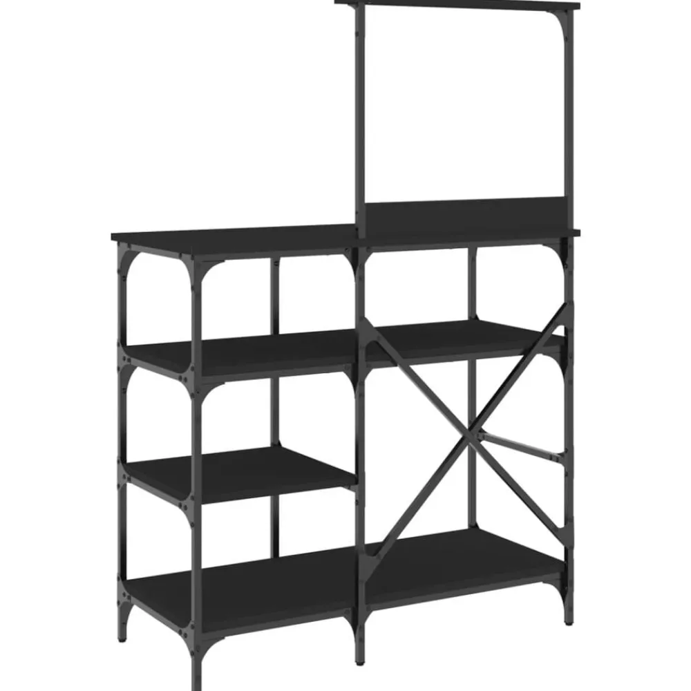vidaXL Cocina Y Comedor-Estantería de cocina madera ingeniería metal 90x40x132 cm
