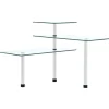 vidaXL Cocina Y Comedor-Estantería de cocina de esquina 3 niveles vidrio templado