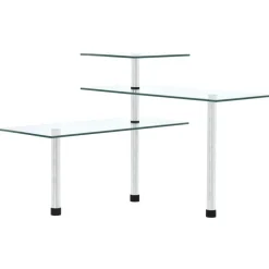 vidaXL Cocina Y Comedor-Estantería de cocina de esquina 3 niveles vidrio templado