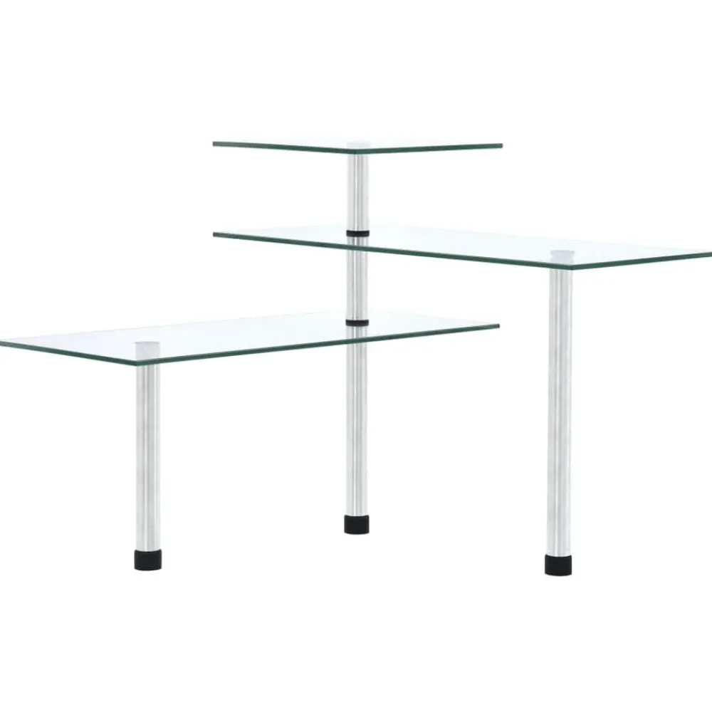 vidaXL Cocina Y Comedor-Estantería de cocina de esquina 3 niveles vidrio templado