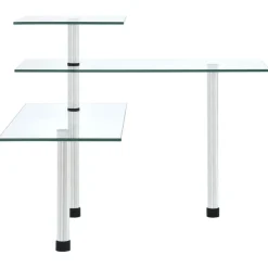vidaXL Cocina Y Comedor-Estantería de cocina de esquina 3 niveles vidrio templado