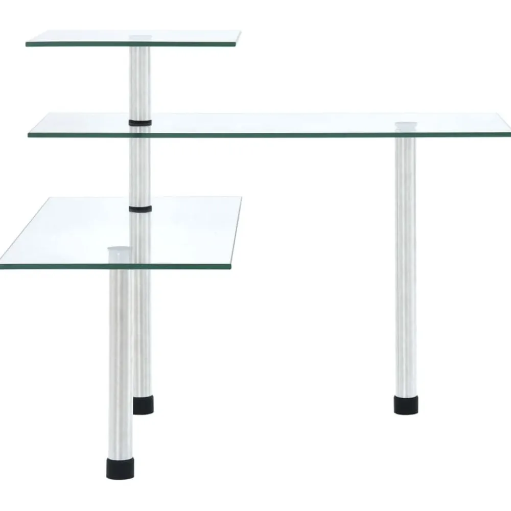 vidaXL Cocina Y Comedor-Estantería de cocina de esquina 3 niveles vidrio templado