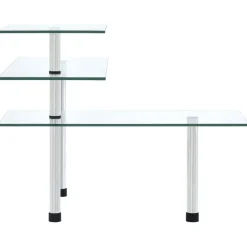 vidaXL Cocina Y Comedor-Estantería de cocina de esquina 3 niveles vidrio templado