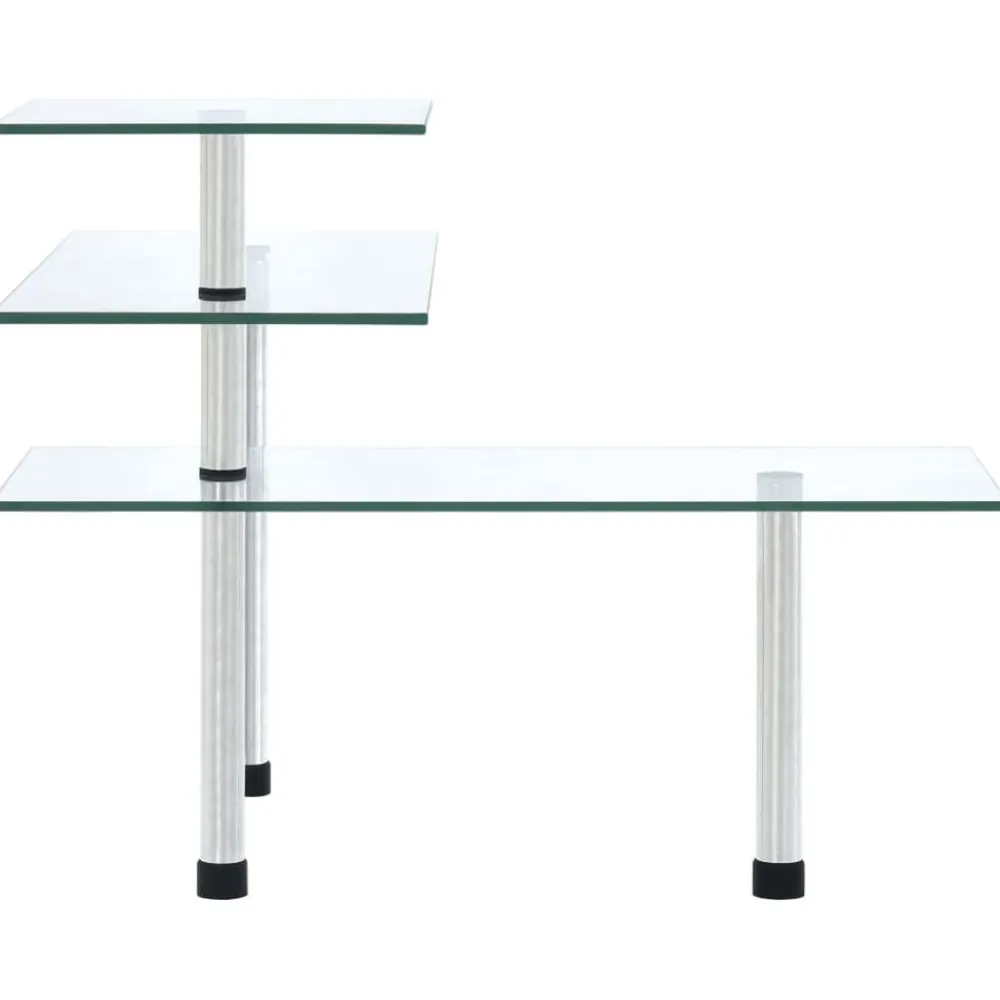 vidaXL Cocina Y Comedor-Estantería de cocina de esquina 3 niveles vidrio templado