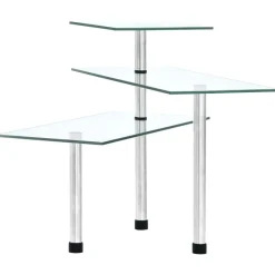 vidaXL Cocina Y Comedor-Estantería de cocina de esquina 3 niveles vidrio templado