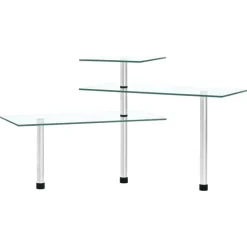 vidaXL Cocina Y Comedor-Estantería de cocina de esquina 3 niveles vidrio templado