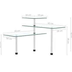 vidaXL Cocina Y Comedor-Estantería de cocina de esquina 3 niveles vidrio templado