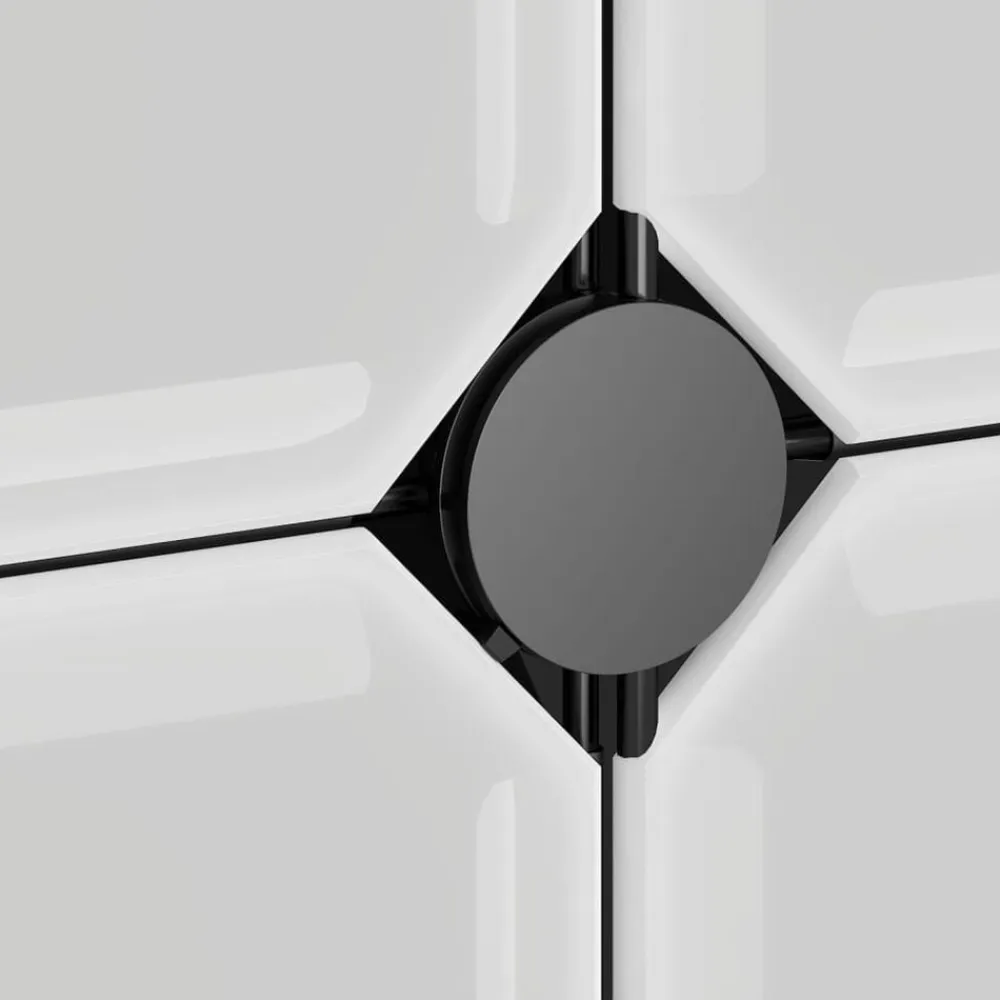 vidaXL Estantería de cubos con 15 compartimentos y puertas PP negro Negro y transparente New