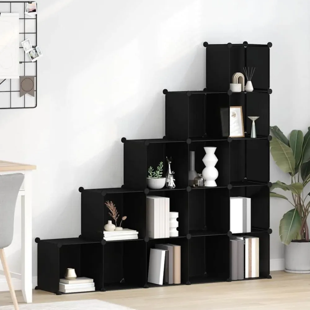 vidaXL Productos Del Hogar-Estantería de cubos con 15 compartimentos PP