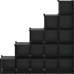vidaXL Productos Del Hogar-Estantería de cubos con 15 compartimentos PP