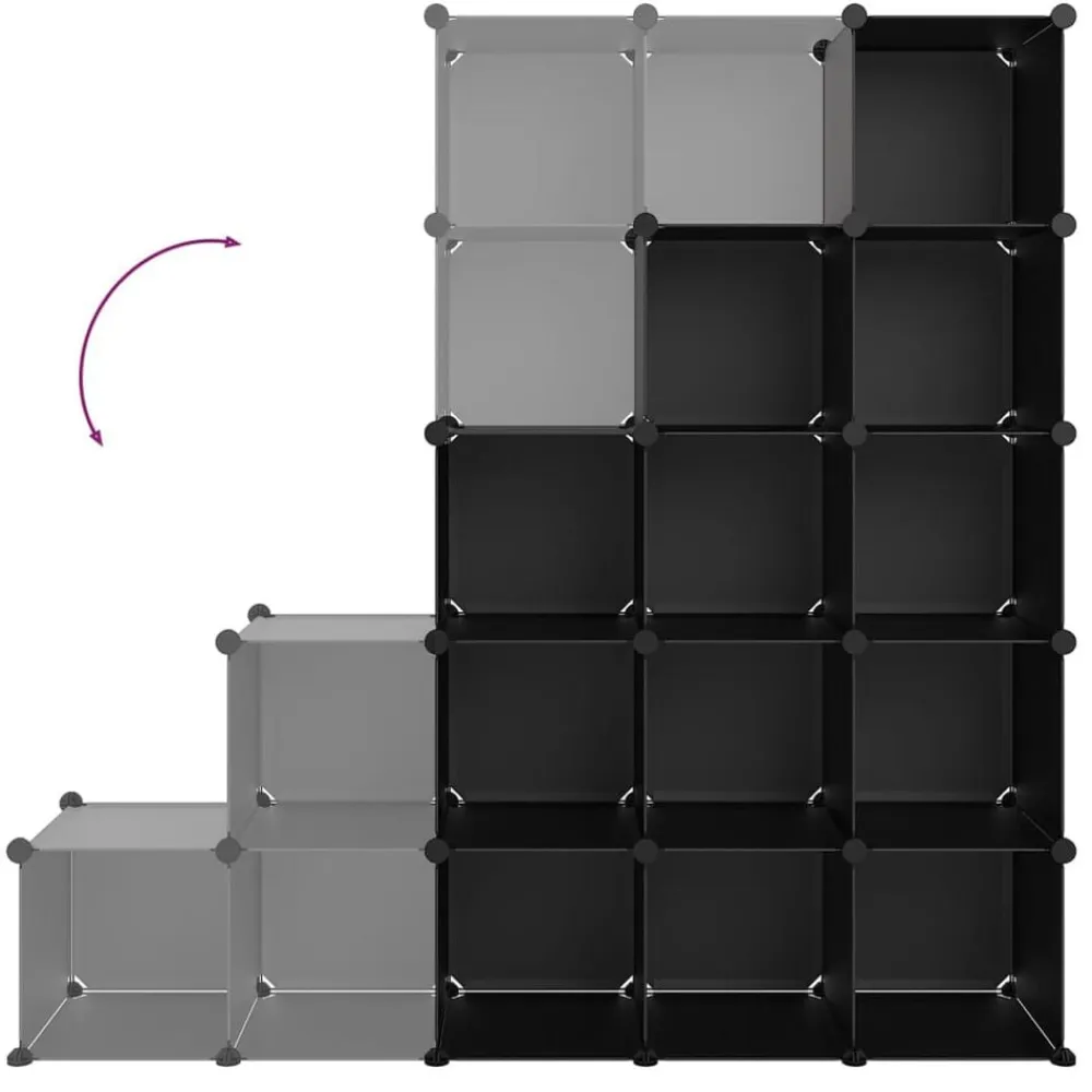 vidaXL Productos Del Hogar-Estantería de cubos con 15 compartimentos PP