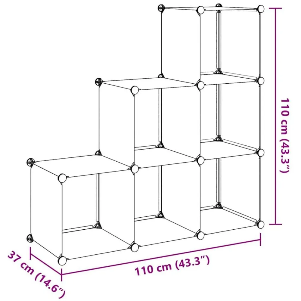 vidaXL Estantería de cubos con 6 compartimentos Blanco Hot