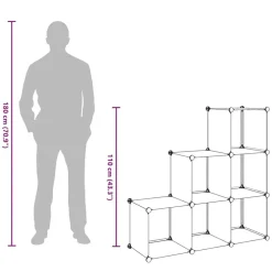 vidaXL Estantería de cubos con 6 compartimentos Blanco Hot