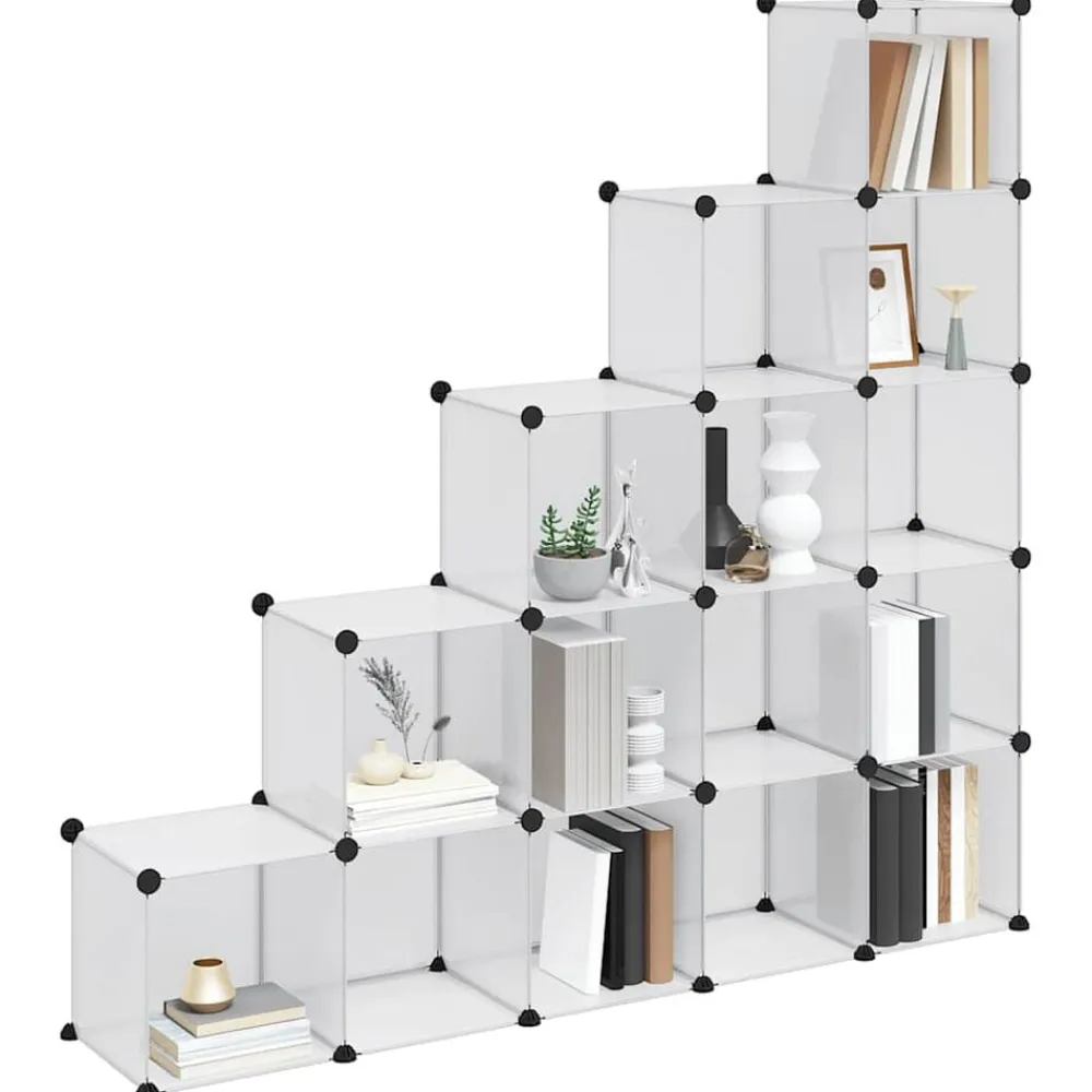 vidaXL Productos Del Hogar-Estantería de cubos con 15 compartimentos PP