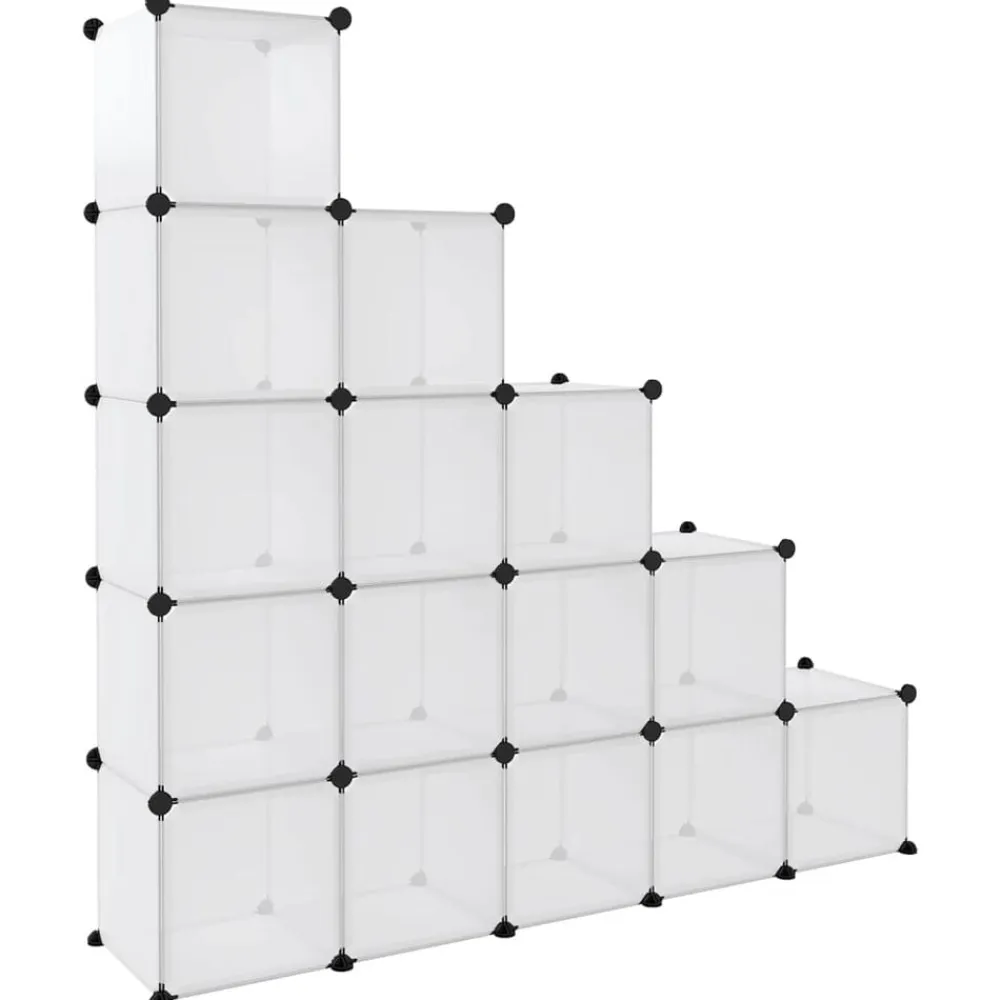 vidaXL Productos Del Hogar-Estantería de cubos con 15 compartimentos PP