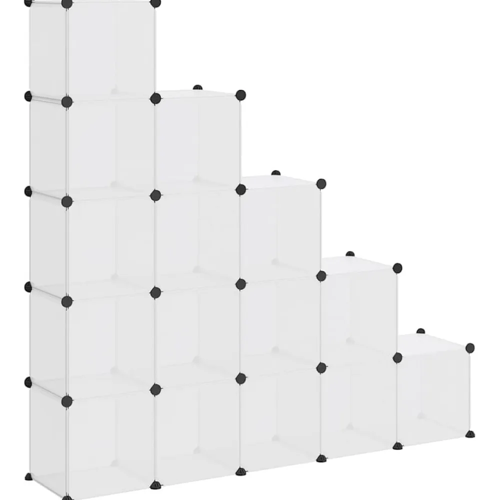 vidaXL Productos Del Hogar-Estantería de cubos con 15 compartimentos PP