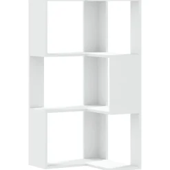 vidaXL Estanterías-Estantería de esquina 3 niveles madera 50x50x102 cm