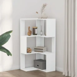 vidaXL Estanterías-Estantería de esquina 3 niveles madera 50x50x102 cm