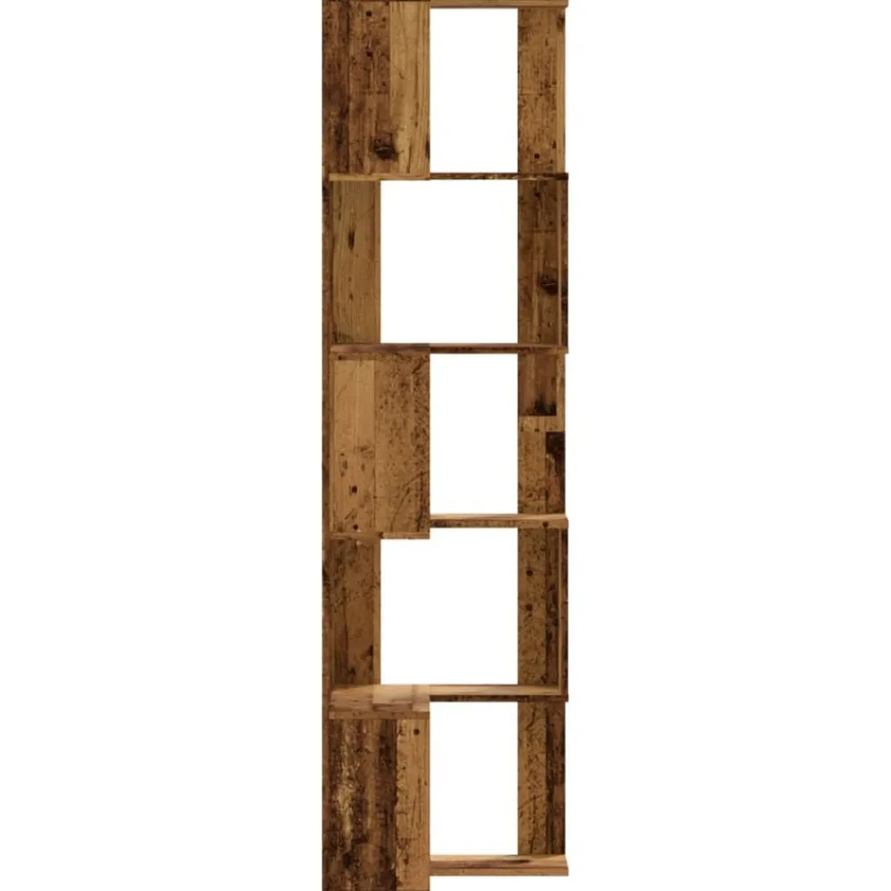 vidaXL Estantería de esquina 5 niveles madera envejecida 50x50x179 cm Madera antigua