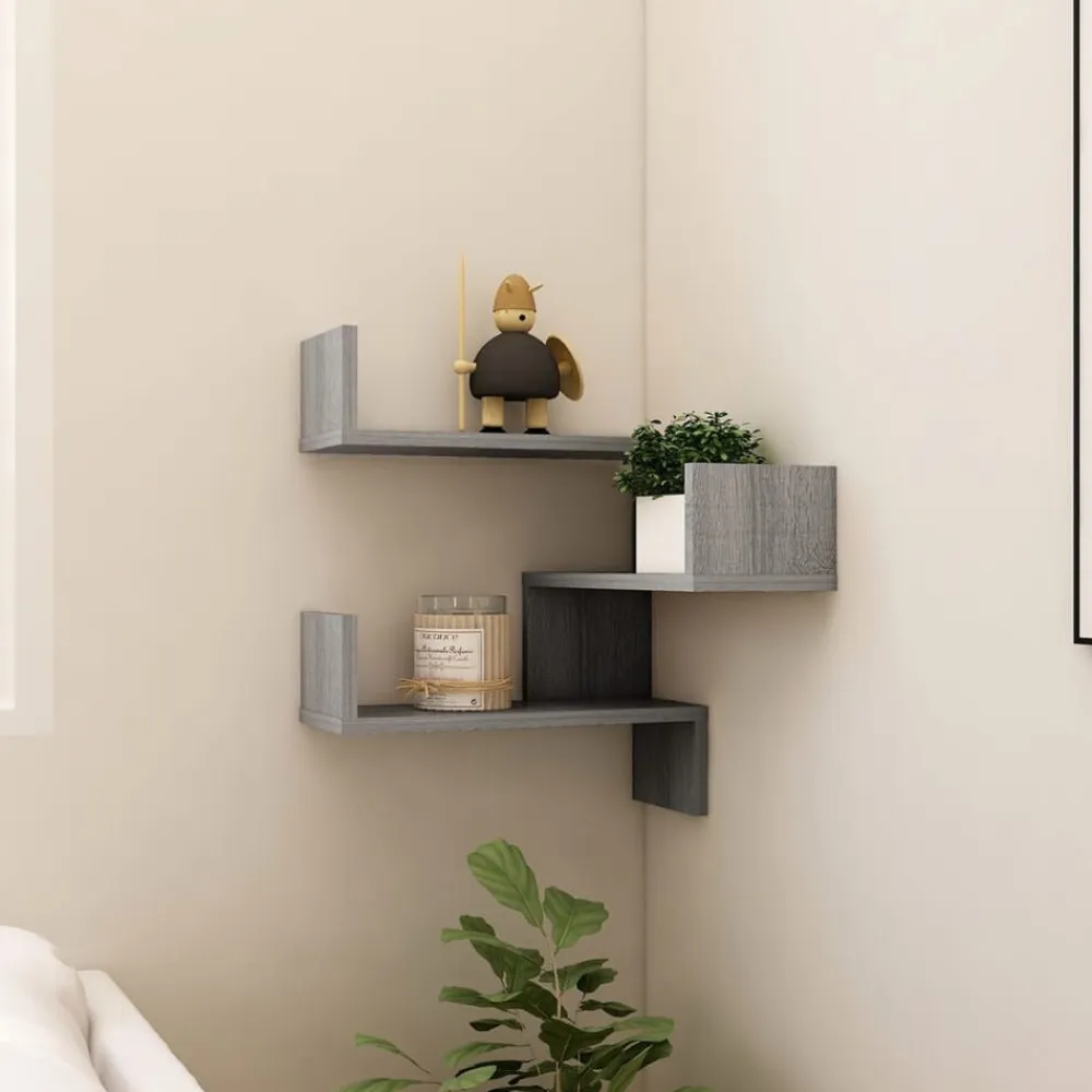vidaXL Estanterías-Estantería de esquina de pared 40x40x50 cm