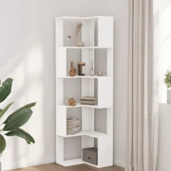 vidaXL Estanterías-Estantería de esquina 5 niveles madera 50x50x179 cm