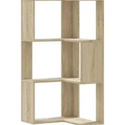vidaXL Estanterías-Estantería de esquina 3 niveles madera 50x50x102cm