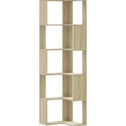 vidaXL Estantería de esquina 5 niveles madera 50x50x179cm Roble Sonoma Best