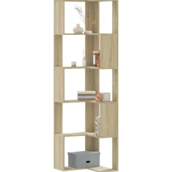 vidaXL Estantería de esquina 5 niveles madera 50x50x179cm Roble Sonoma Best
