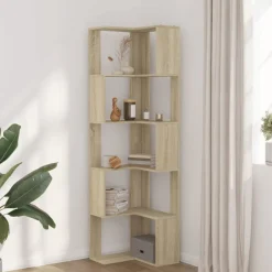 vidaXL Estantería de esquina 5 niveles madera 50x50x179cm Roble Sonoma Best