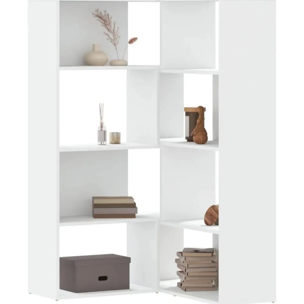 vidaXL Estantería de esquina 4 niveles madera 85x85x140 cm Blanco Hot