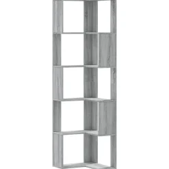 vidaXL Estantería de esquina 5 niveles madera 50x50x179 cm Gris sonoma Sale