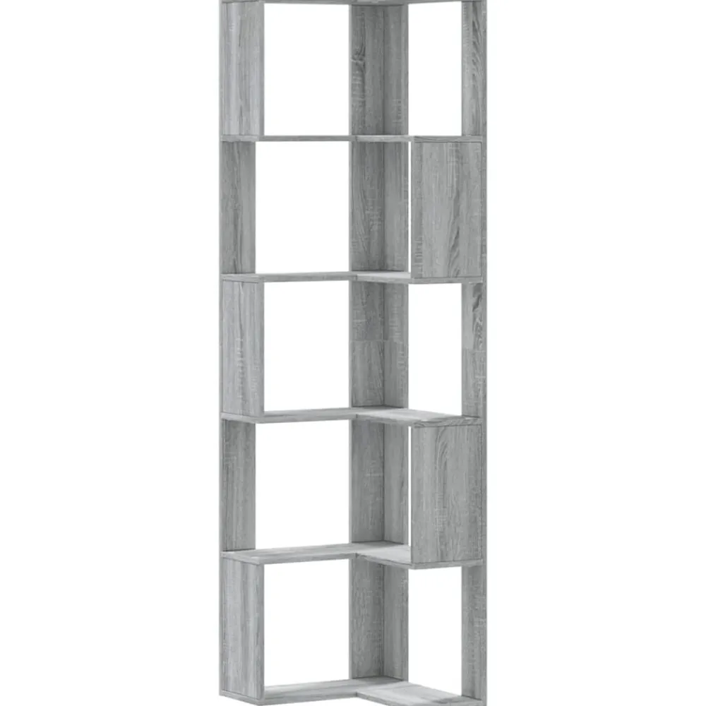 vidaXL Estantería de esquina 5 niveles madera 50x50x179 cm Gris sonoma Sale