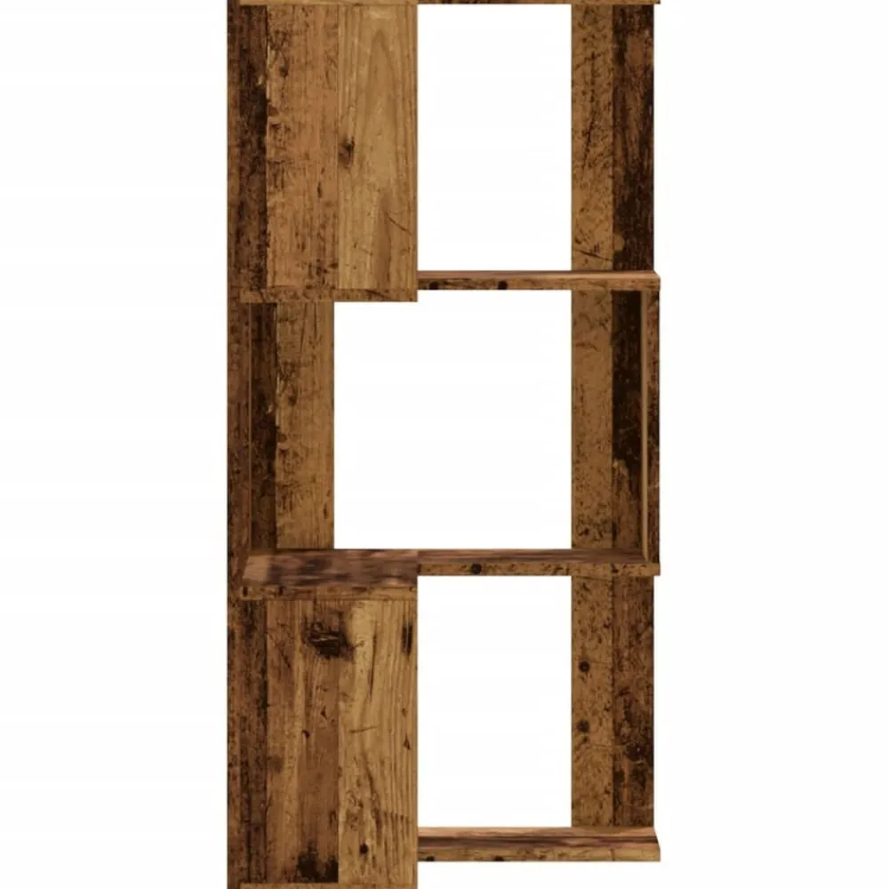 vidaXL Estanterías-Estantería de esquina 3 niveles madera envejecida 50x50x102 cm