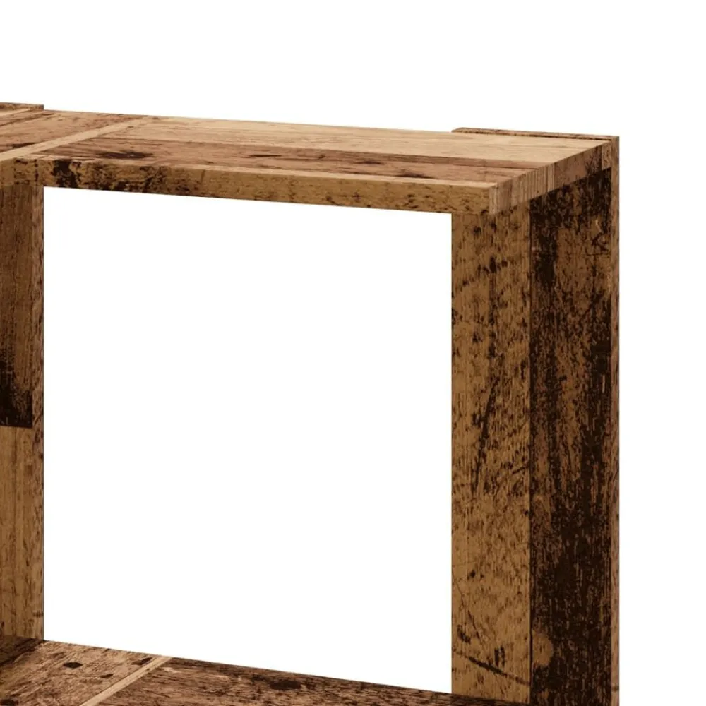 vidaXL Estanterías-Estantería de esquina 3 niveles madera envejecida 50x50x102 cm