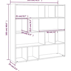 vidaXL Divisores De Ambientes-Estantería de libros/divisor de espacios 105x24x102 cm