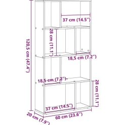 vidaXL Estantería de madera de ingeniería roble artisian 60x20x120,5 cm Roble artisan