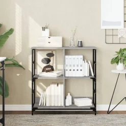 vidaXL Estantería de madera de ingeniería 78,5x33x82 cm Gris sonoma Discount