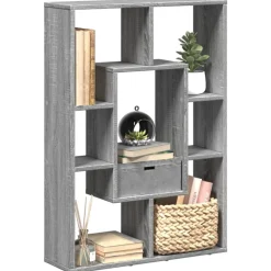 vidaXL Estantería de madera de ingeniería 63x20x90 cm Gris sonoma Discount