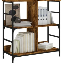 vidaXL Estantería de madera de ingeniería 78,5x33x82 cm Roble ahumado New