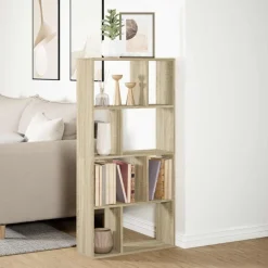 vidaXL Estantería de madera de ingeniería 60x20x120,5 cm Roble Sonoma