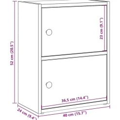 vidaXL Estantería de madera de ingeniería 40x24x52 cm Roble ahumado Clearance