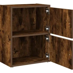 vidaXL Estantería de madera de ingeniería 40x24x52 cm Roble ahumado Clearance