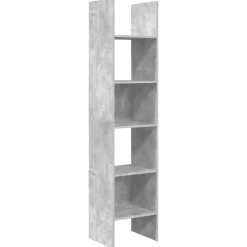 vidaXL Estanterías-Estantería de madera contrachapada gris hormigón 40x35x180 cm