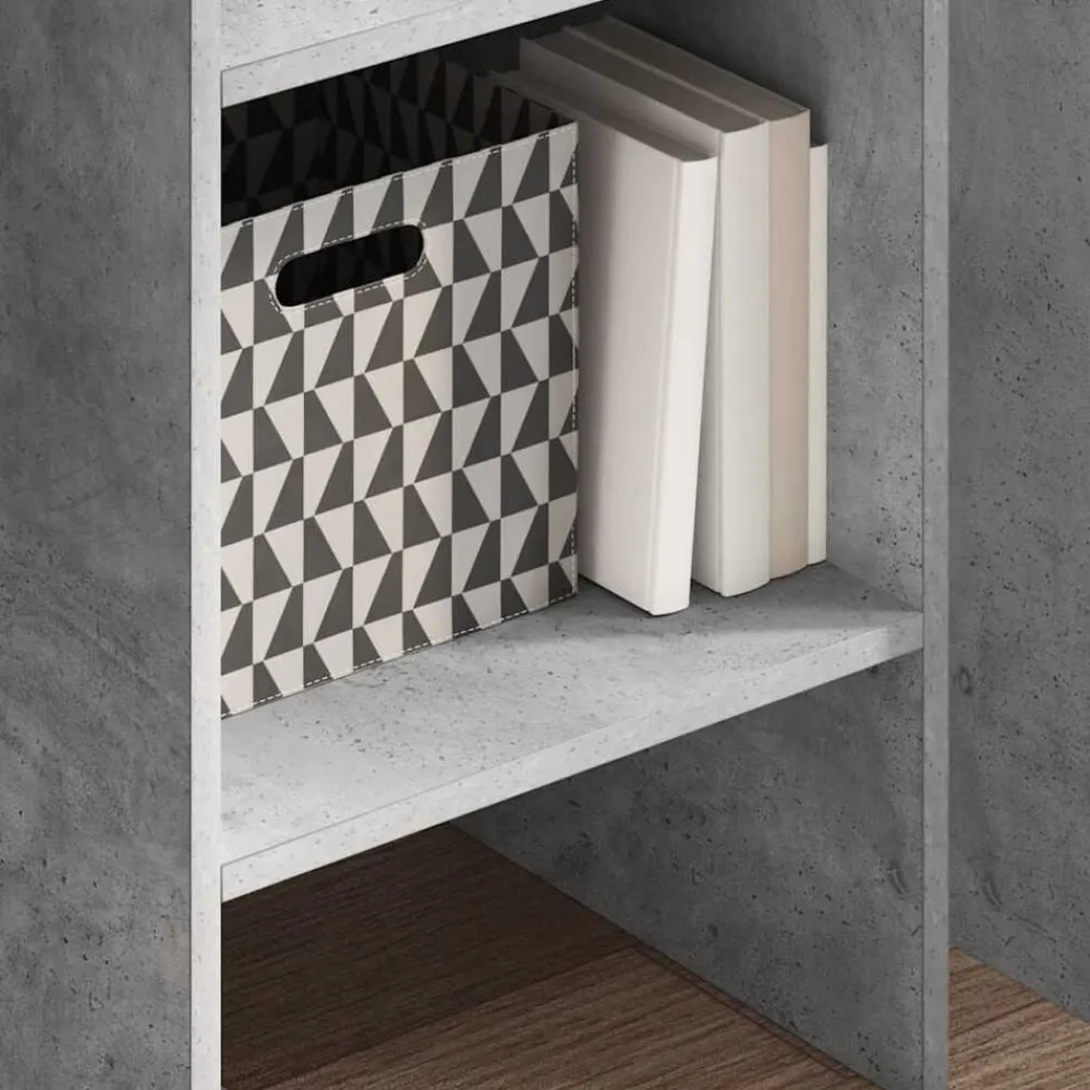 vidaXL Estanterías-Estantería de madera contrachapada gris hormigón 40x35x180 cm