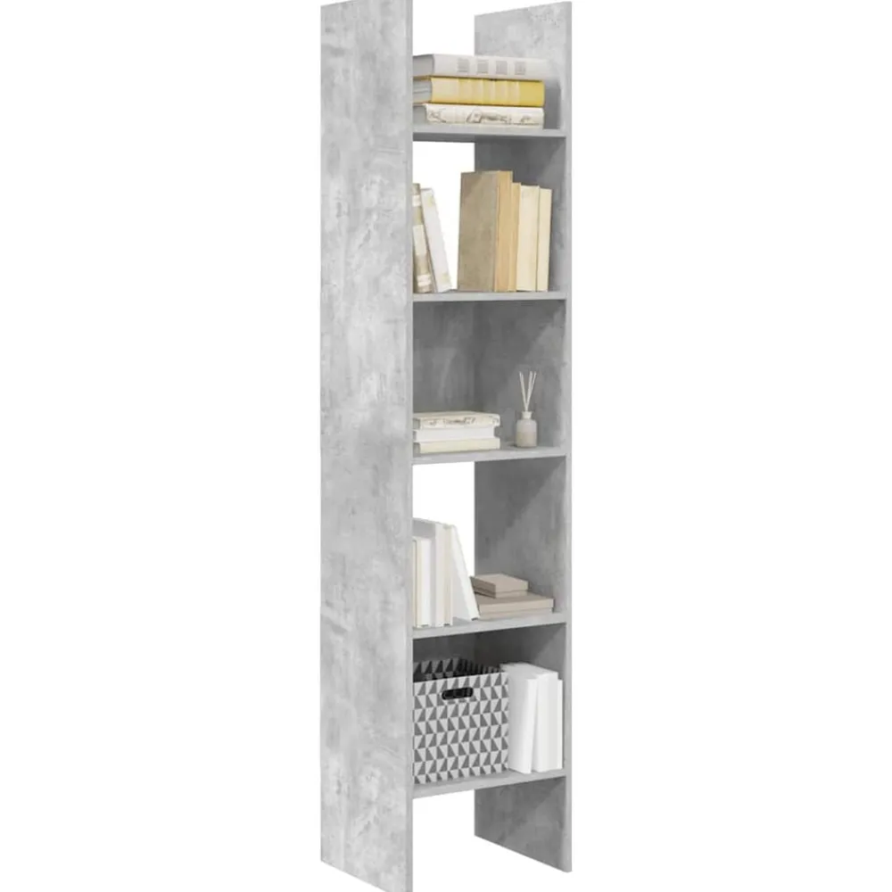 vidaXL Estanterías-Estantería de madera contrachapada gris hormigón 40x35x180 cm