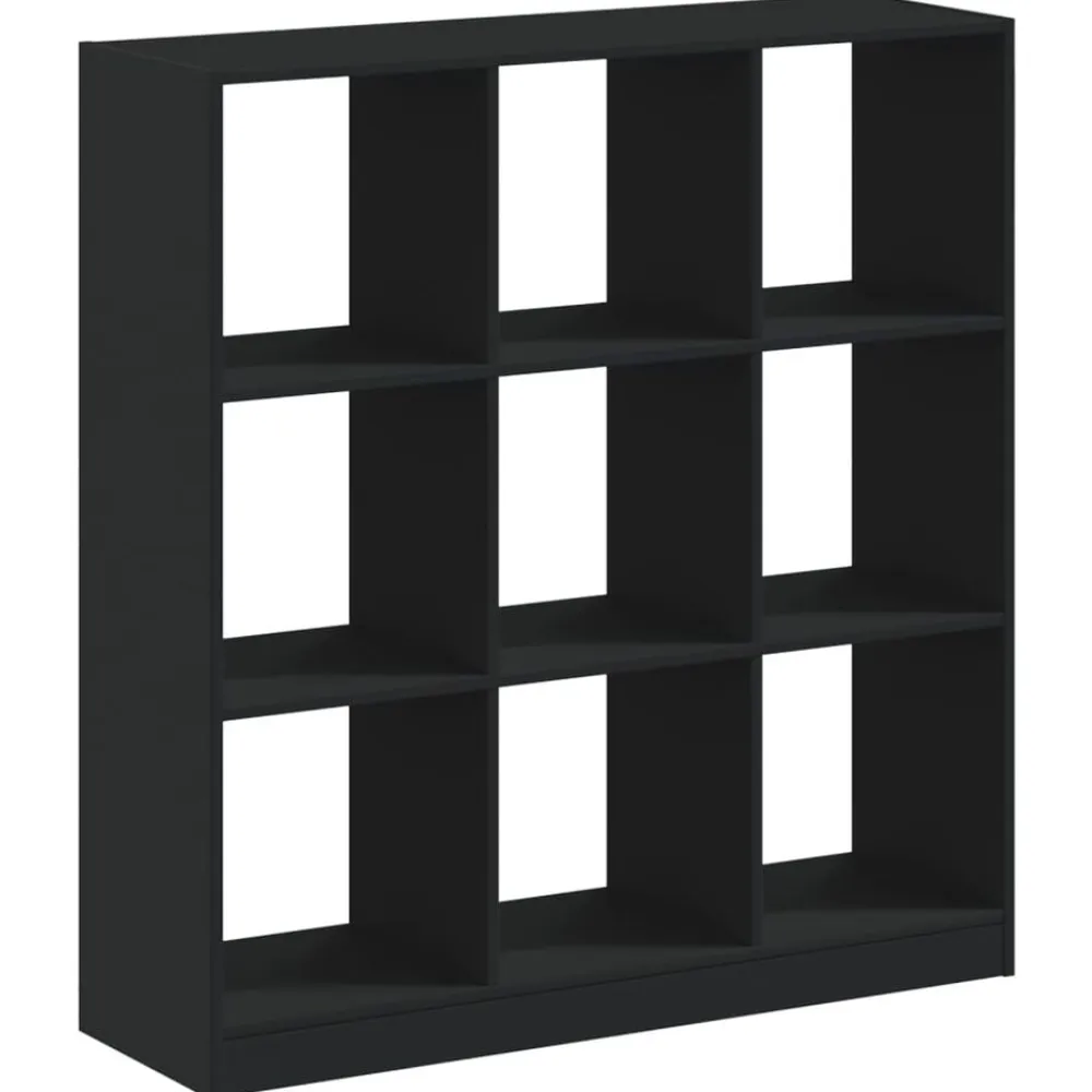 vidaXL Estanterías-Estantería de madera de ingeniería negra 102x32x108 cm