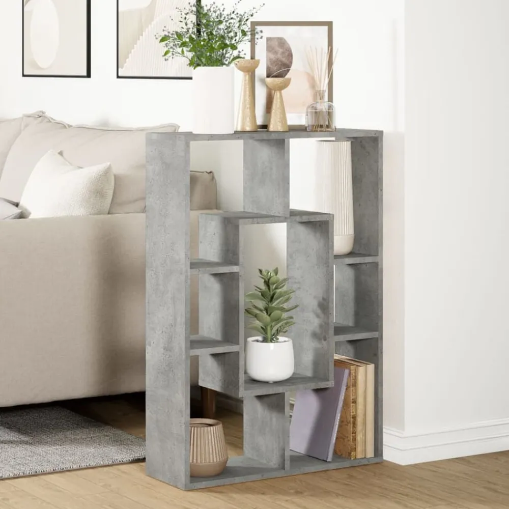vidaXL Estanterías-Estantería de madera de ingeniería gris hormigón 63x20x90 cm